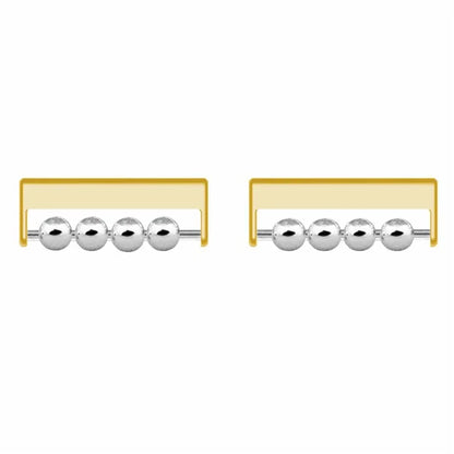 1 Pair for Huawei / Samsung Smart Watch Beads Design 22mm DIY Strap Connector Metal Adapter
