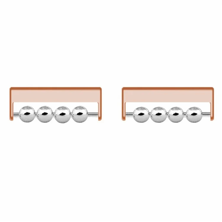 1 Pair for Huawei / Samsung Smart Watch Beads Design 22mm DIY Strap Connector Metal Adapter