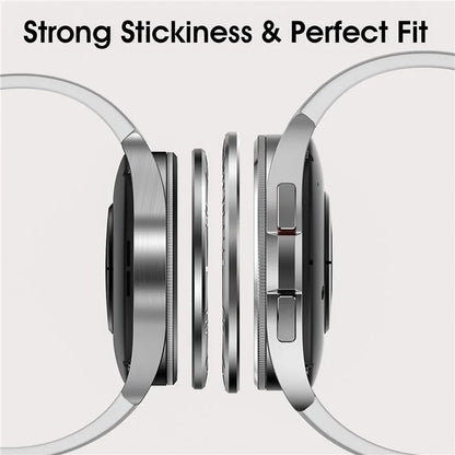 Type E for Samsung Galaxy Watch Ultra 47mm Bezel Ring Stainless Steel Bezel Loop Adhesive Cover - Silver  /  Black Characters