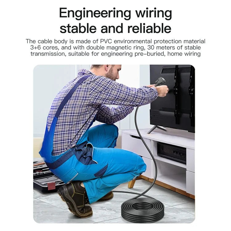 MINDPURE VG002 5m VGA 3+6 1080P HD Video Cable for Laptops Monitors Projectors