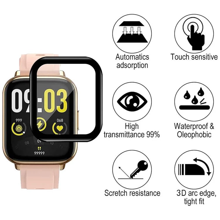 4PCS For AGPTEK LW31 Anti-Scratch Film PET 3D Smartwatch Screen Protector