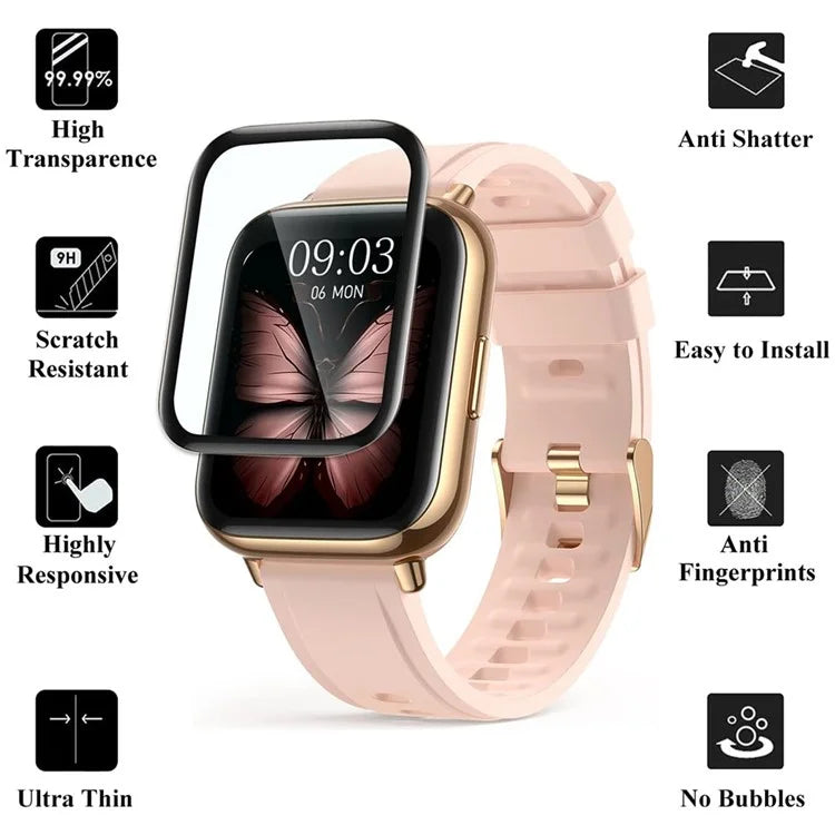 4PCS For AGPTEK LW31 Anti-Scratch Film PET 3D Smartwatch Screen Protector