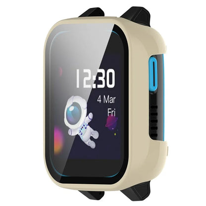 For Xplora XGO3 Hard PC Watch Case Overall Protective Cover with HD Tempered Glass Film