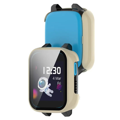 For Xplora XGO3 Hard PC Watch Case Overall Protective Cover with HD Tempered Glass Film