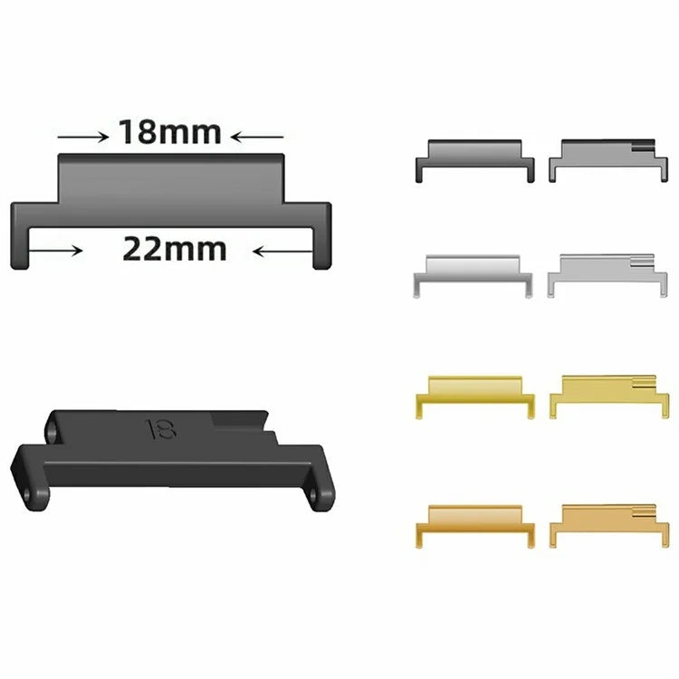 1 Pair Watch Strap Connector 18mm to 22mm Watch Band Metal Adapter