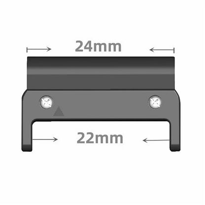 1 Pair 24mm to 22mm Watch Strap Connector for Suunto Garmin Tactix Watch PC Adapter - Black