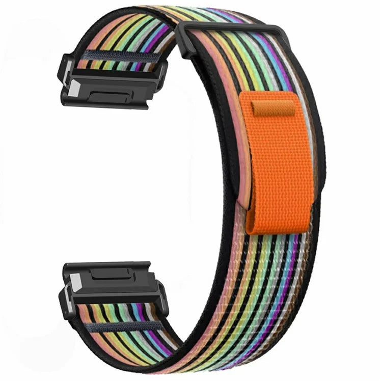 Watch Band for Garmin Fenix 7X / 6X / 5X Replacement Nylon Adjustable Loop Fastener Strap