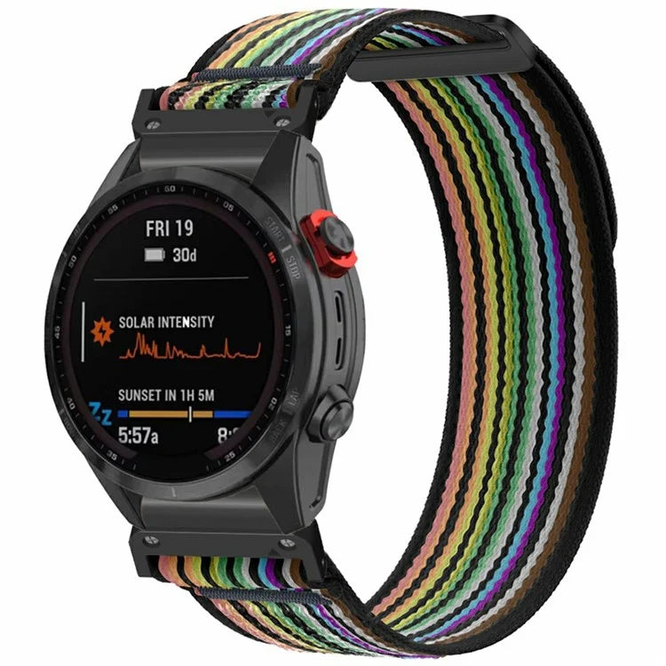 Watch Band for Garmin Fenix 7X / 6X / 5X Replacement Nylon Adjustable Loop Fastener Strap