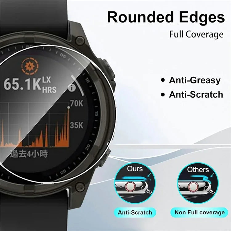 3Pcs For Garmin Fenix 8 47mm Screen Protector HD Clear Watch Screen Film