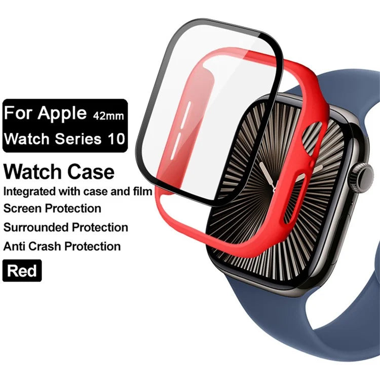 IMAK For Apple Watch Series 10 46mm Case Full Protection Integrate Watch PC Cover with Tempered Glass Film