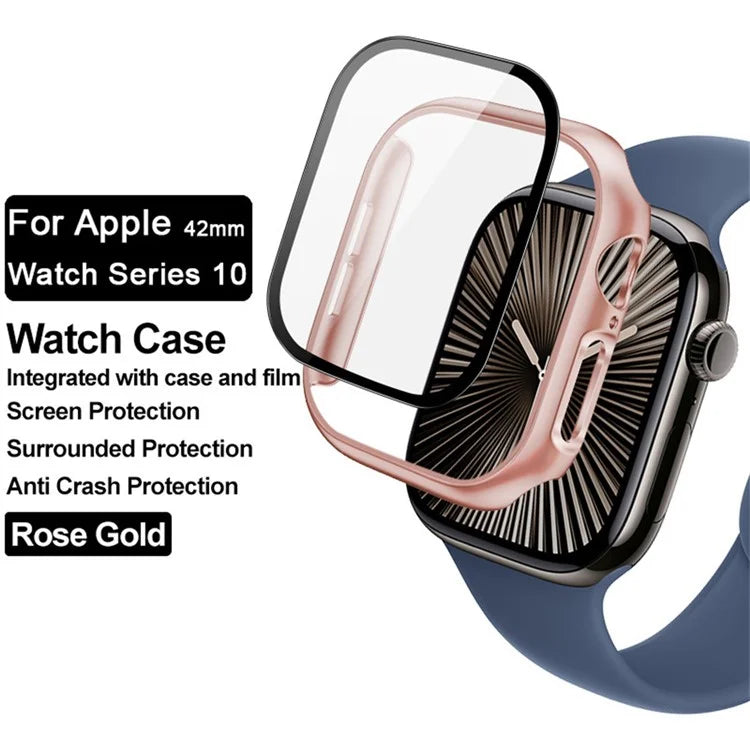 IMAK For Apple Watch Series 10 46mm Case Full Protection Integrate Watch PC Cover with Tempered Glass Film
