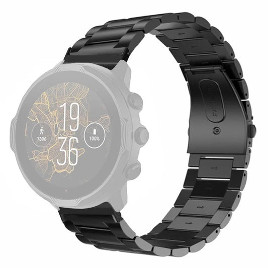 For Suunto Spartan Sport Wrist HR Baro / Suunto 7 Smart Watch Strap 3-Bead 24mm Steel Wrist Band