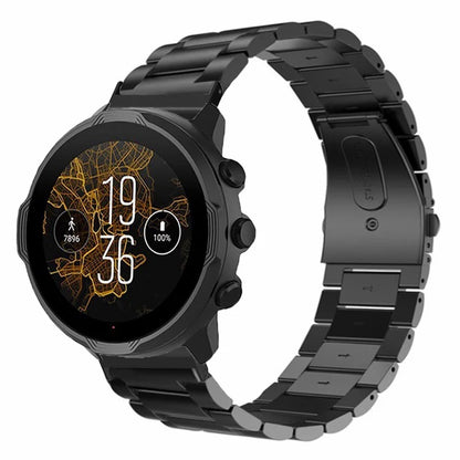 For Suunto Spartan Sport Wrist HR Baro / Suunto 7 Smart Watch Strap 3-Bead 24mm Steel Wrist Band