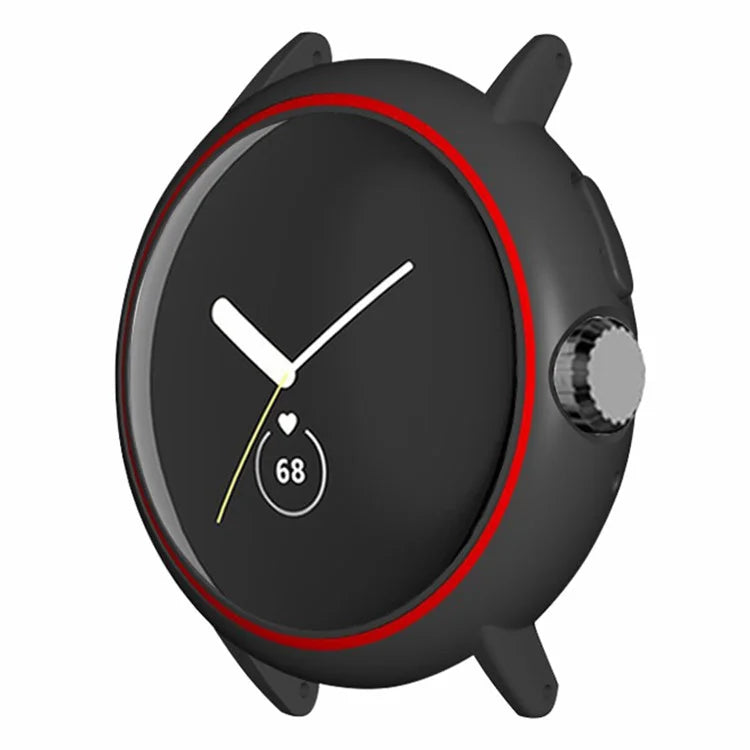 For Google Pixel Watch Hard PC Bumper Frame Cover Edge Protector with 20mm Adapter Connector
