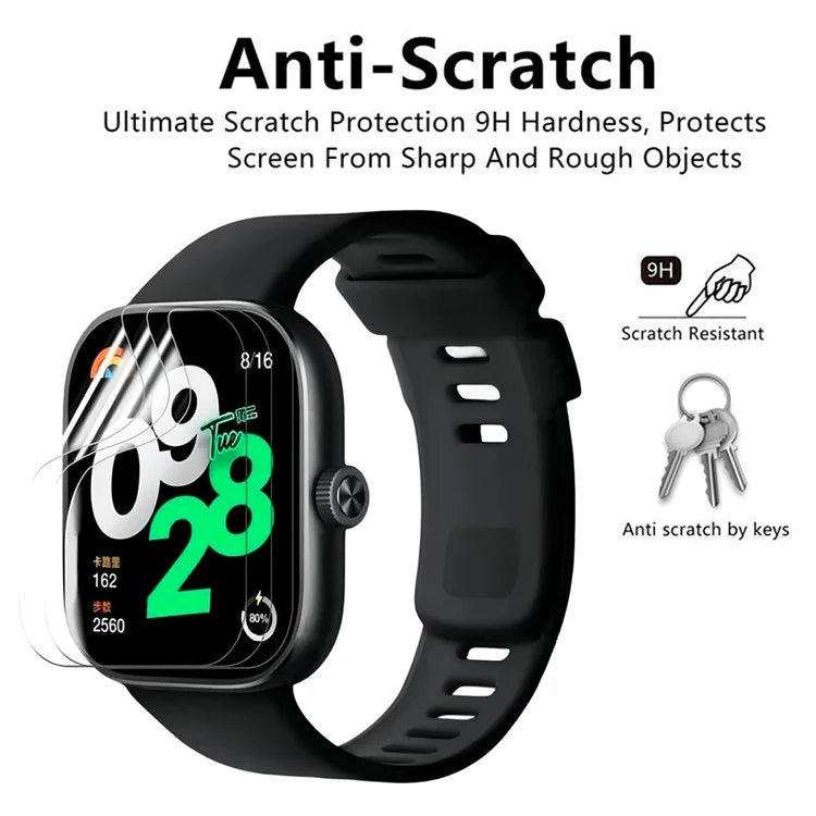 3Pcs for Xiaomi Redmi Watch 4 TPU Watch Screen Protector Anti-scratch HD Clear Hydrogel Film