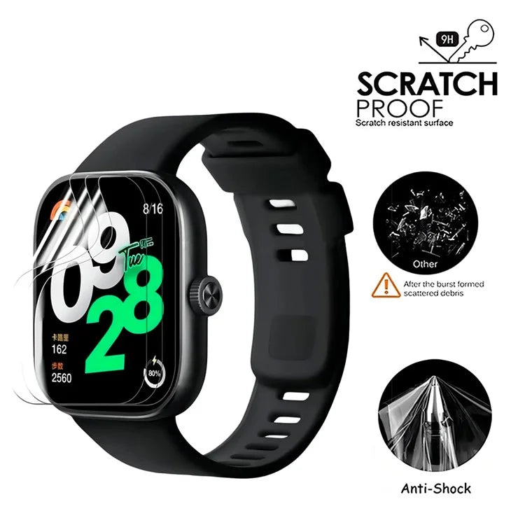 3Pcs for Xiaomi Redmi Watch 4 TPU Watch Screen Protector Anti-scratch HD Clear Hydrogel Film