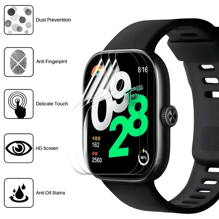 3Pcs for Xiaomi Redmi Watch 4 TPU Watch Screen Protector Anti-scratch HD Clear Hydrogel Film