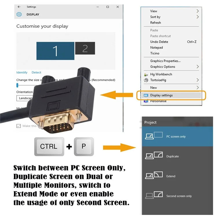 DB-007-RI-1.0M 90 Degree Right Angled VGA RGB Male to Straight Male Extension Cable 3COAX+6C