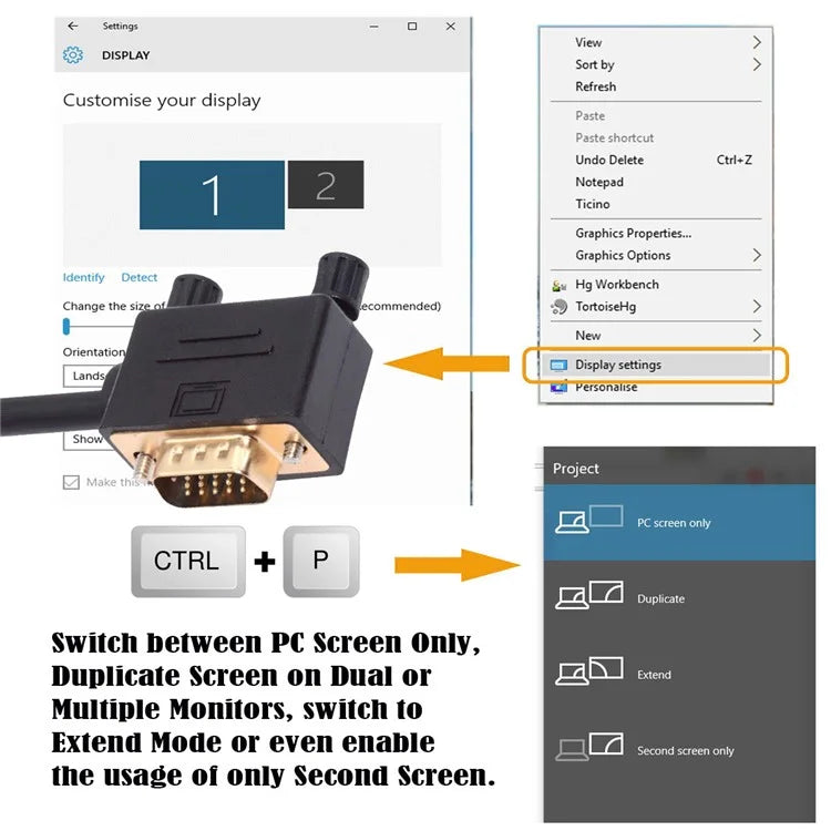 DB-007-LE-1.0M 3COAX+6C 90 Degree Left Angled VGA RGB Male to Straight Male Extension Cable