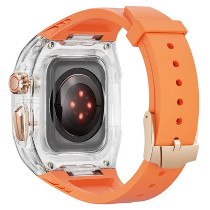 For Apple Watch Series 7 / 8 / 9 45mm / Watch Ultra 2 / Ultra 49mm TPU Watch Band with PC Case