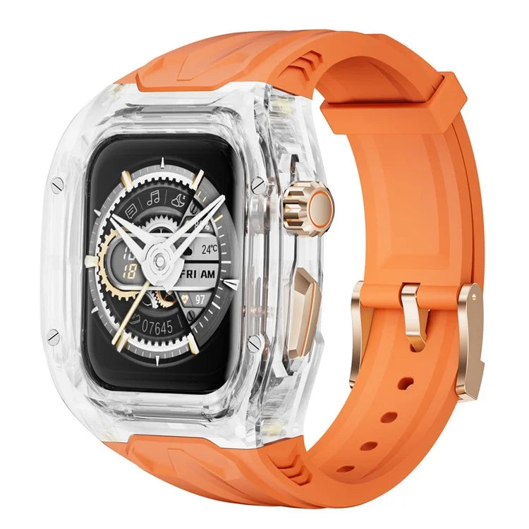 For Apple Watch Series 7 / 8 / 9 45mm / Watch Ultra 2 / Ultra 49mm TPU Watch Band with PC Case