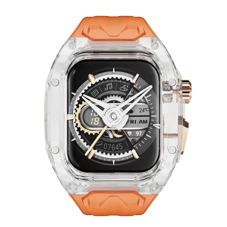 For Apple Watch Series 7 / 8 / 9 45mm / Watch Ultra 2 / Ultra 49mm TPU Watch Band with PC Case