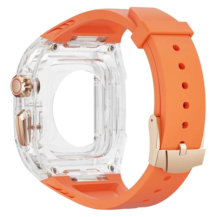 For Apple Watch Series 7 / 8 / 9 45mm / Watch Ultra 2 / Ultra 49mm TPU Watch Band with PC Case