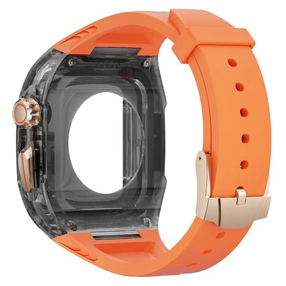 For Apple Watch Series 7 / 8 / 9 45mm / Watch Ultra 2 / Ultra 49mm TPU Watch Band with PC Case Black
