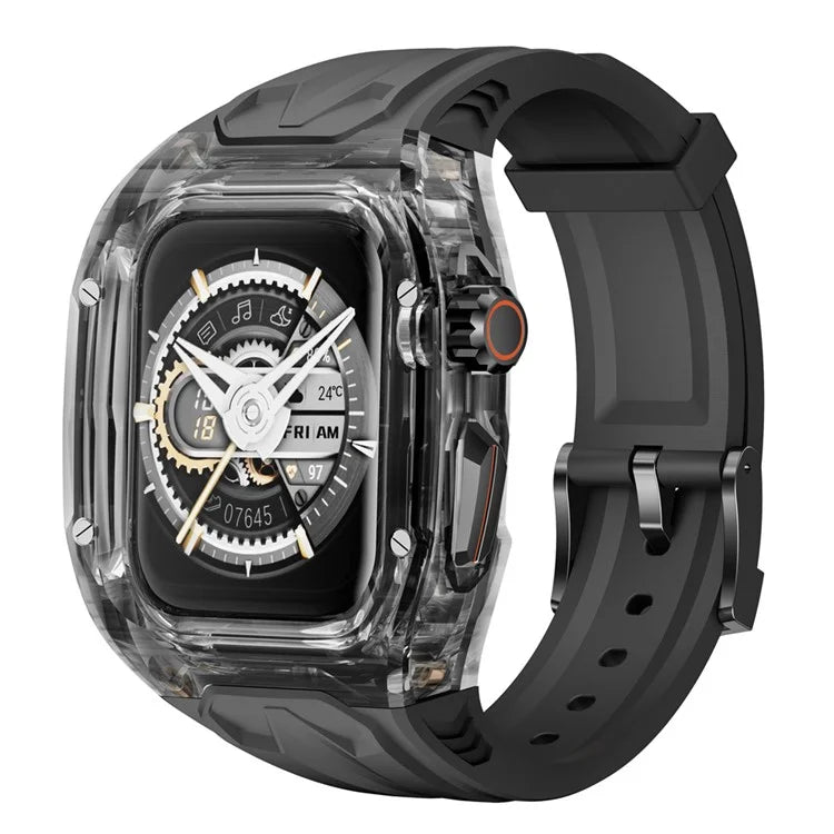 For Apple Watch Series 7 / 8 / 9 45mm / Watch Ultra 2 / Ultra 49mm TPU Watch Band with PC Case