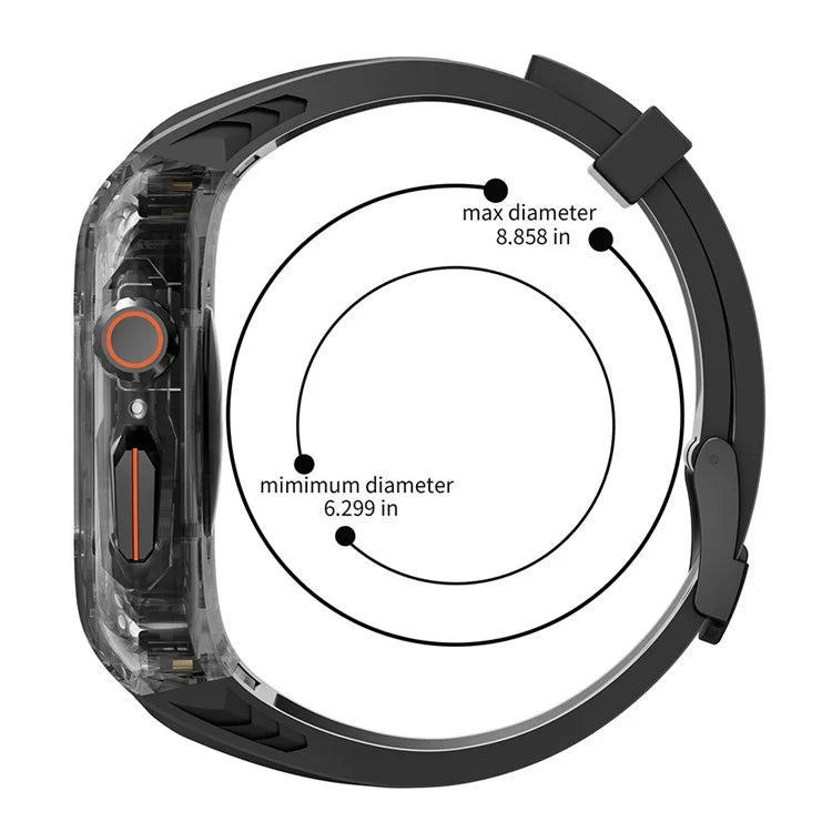 For Apple Watch Series 7 / 8 / 9 45mm / Watch Ultra 2 / Ultra 49mm TPU Watch Band with PC Case