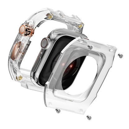 For Apple Watch Series 7 / 8 / 9 45mm / Watch Ultra 2 / Ultra 49mm TPU Watch Band with PC Case