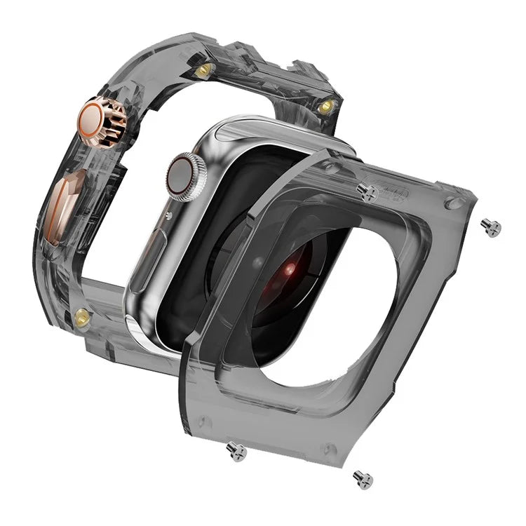 For Apple Watch Series 7 / 8 / 9 45mm / Watch Ultra 2 / Ultra 49mm TPU Watch Band with PC Case