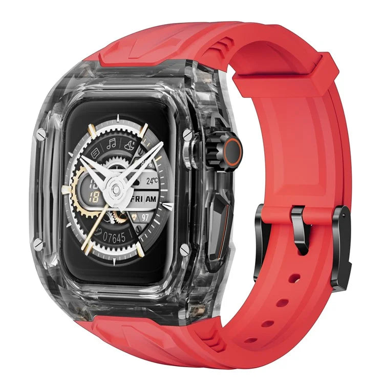 For Apple Watch Series 7 / 8 / 9 45mm / Watch Ultra 2 / Ultra 49mm TPU Watch Band with PC Case