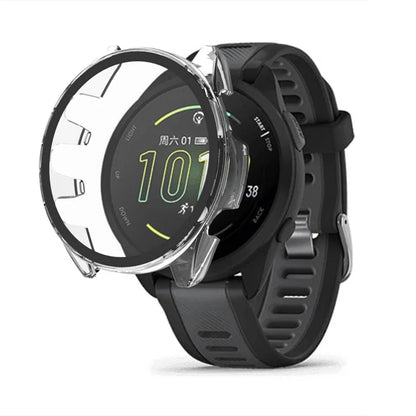 For Garmin Forerunner 165 Watch Case Hard PC Cover with Tempered Glass Screen Protector