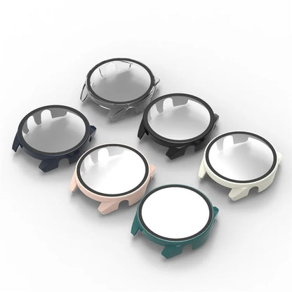 For Garmin Forerunner 165 Watch Case Hard PC Cover with Tempered Glass Screen Protector