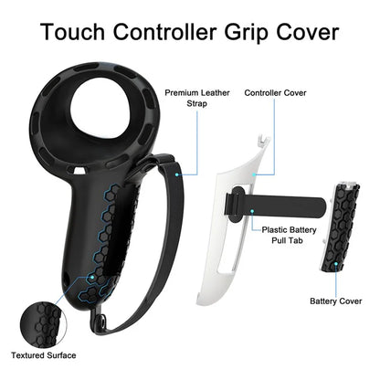 1 Pair For Meta Quest 3 Handle Controller Cover VR Hand Grip Case Easy to Replace Battery