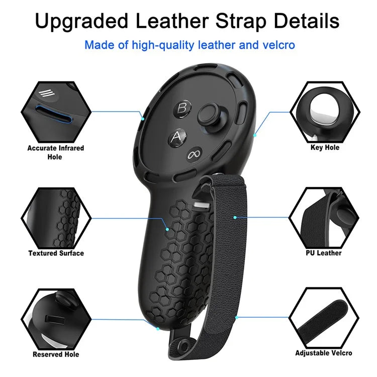 1 Pair For Meta Quest 3 Handle Controller Cover VR Hand Grip Case Easy to Replace Battery