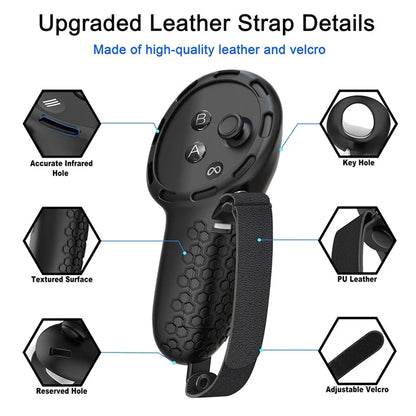1 Pair For Meta Quest 3 Handle Controller Cover VR Hand Grip Case Easy to Replace Battery