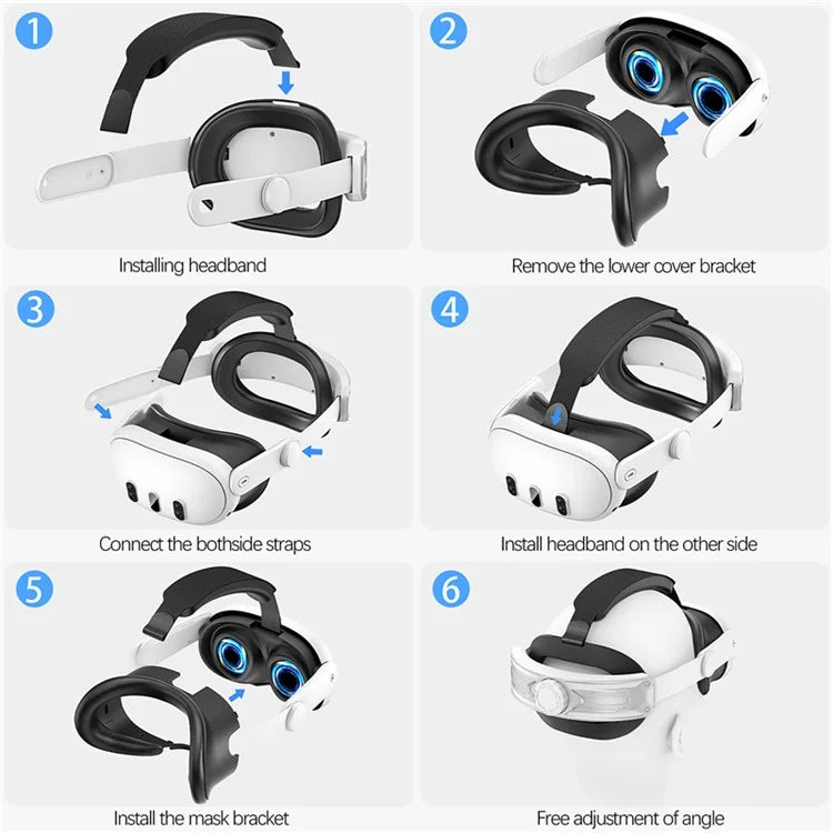 For Meta Quest 3 Replacement Headband with Adjustable Knob VR Headset Accessories