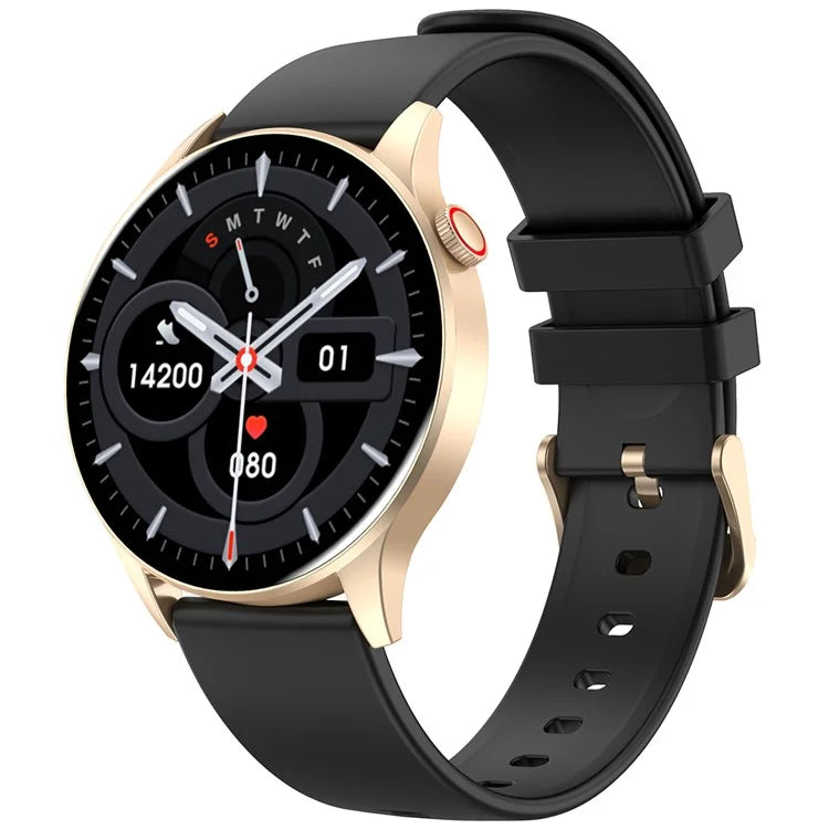 Y85 Round Smart Watch Bluetooth Call Music Heart Rate Body Temperature Health Monitoring Sports Watch+Gold
