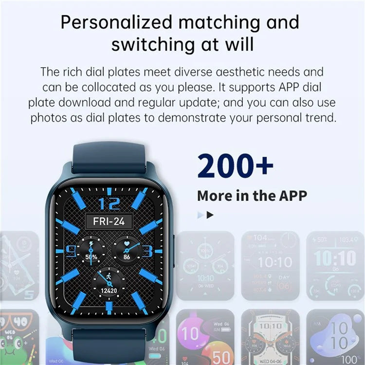Y3 Smart Watch Bluetooth Call Heart Rate Monitor 1.85-inch HD Screen Sports Watch