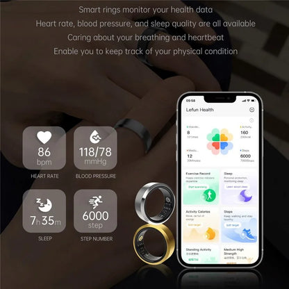 S9Ring Health Monitoring Metal Smart Ring Multifunction Bluetooth Finger Ring