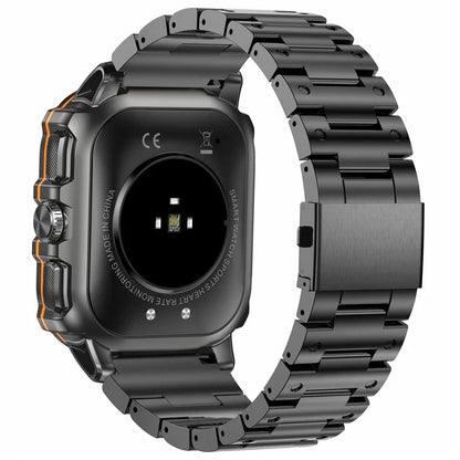AK72 Smart Watch 1.952 Inch Heart Rate Blood Pressure Monitor Fitness Watch, Steel Strap