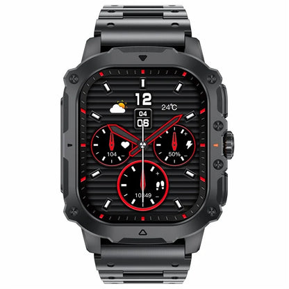 AK72 Smart Watch 1.952 Inch Heart Rate Blood Pressure Monitor Fitness Watch, Steel Strap