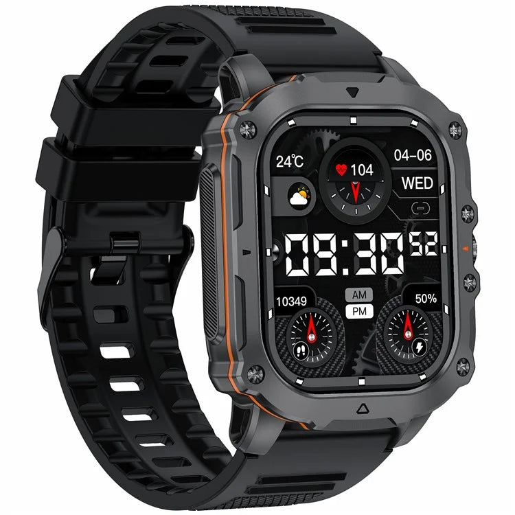 AK72 Smart Watch 1.952 Inch Heart Rate Blood Pressure Monitor Fitness Watch, Silicone Strap