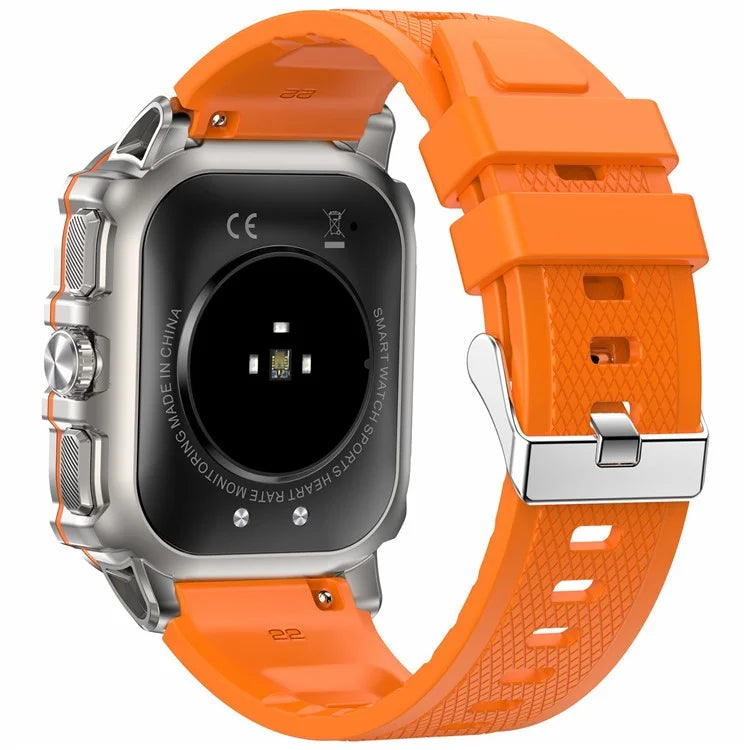 AK72 Smart Watch 1.952 Inch Heart Rate Blood Pressure Monitor Fitness Watch, Silicone Strap