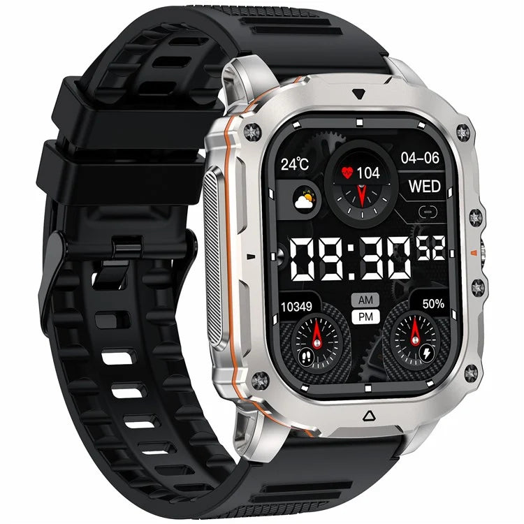 AK72 Smart Watch 1.952 Inch Heart Rate Blood Pressure Monitor Fitness Watch, Silicone Strap