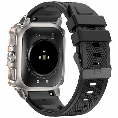 AK72 Smart Watch 1.952 Inch Heart Rate Blood Pressure Monitor Fitness Watch, Silicone Strap