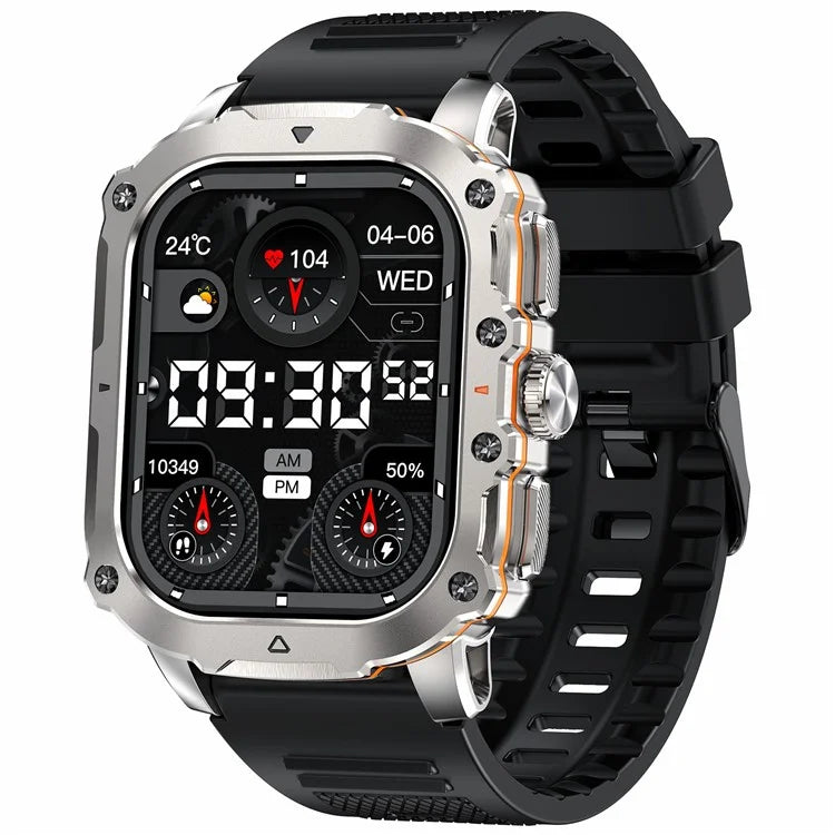 AK72 Smart Watch 1.952 Inch Heart Rate Blood Pressure Monitor Fitness Watch, Silicone Strap