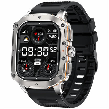 AK72 Smart Watch 1.952 Inch Heart Rate Blood Pressure Monitor Fitness Watch, Silicone Strap